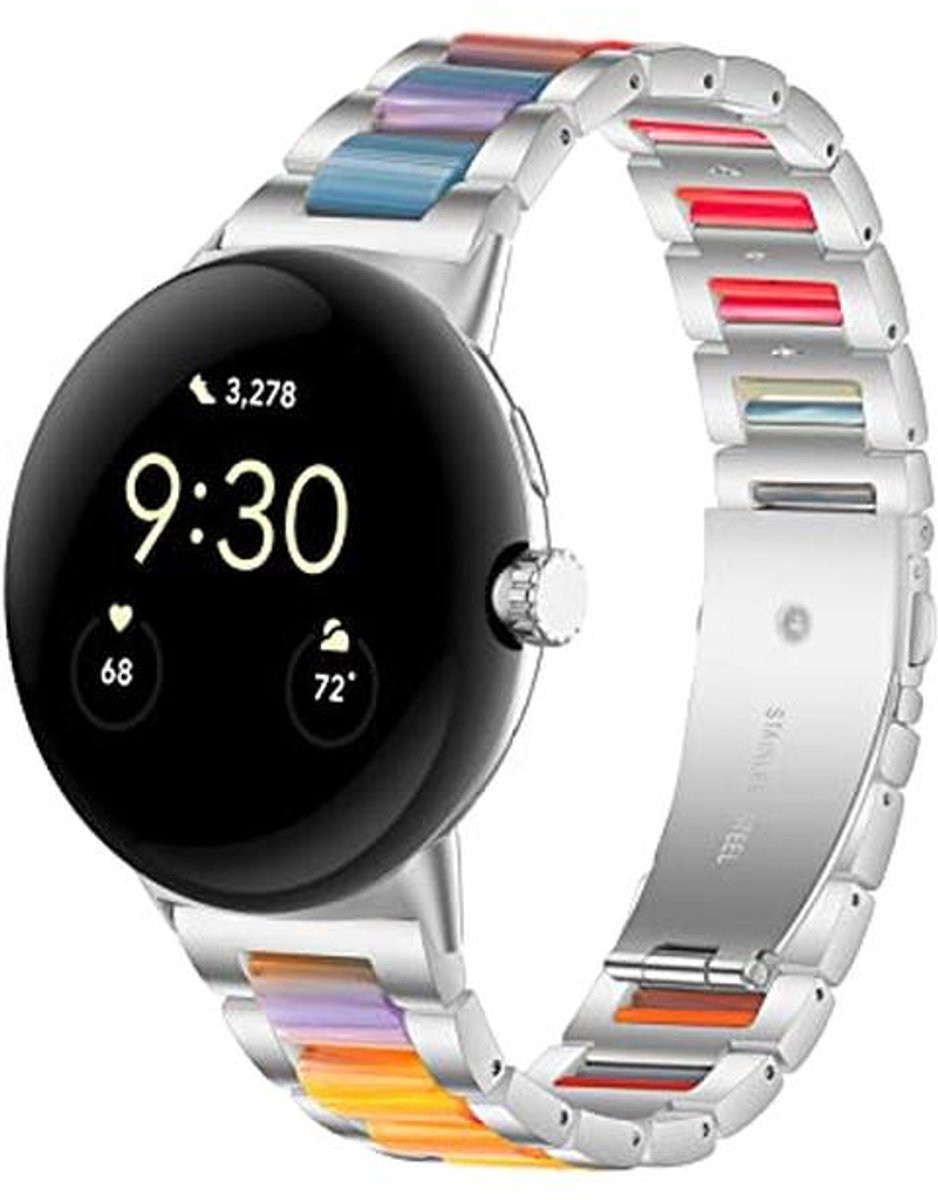 Stijlvolle Roestvrijstalen Armband voor Smartwatch - Compatibel met Google Pixel Watch 2022, Snelle Pasvorm, Ideaal voor Dames en Heren