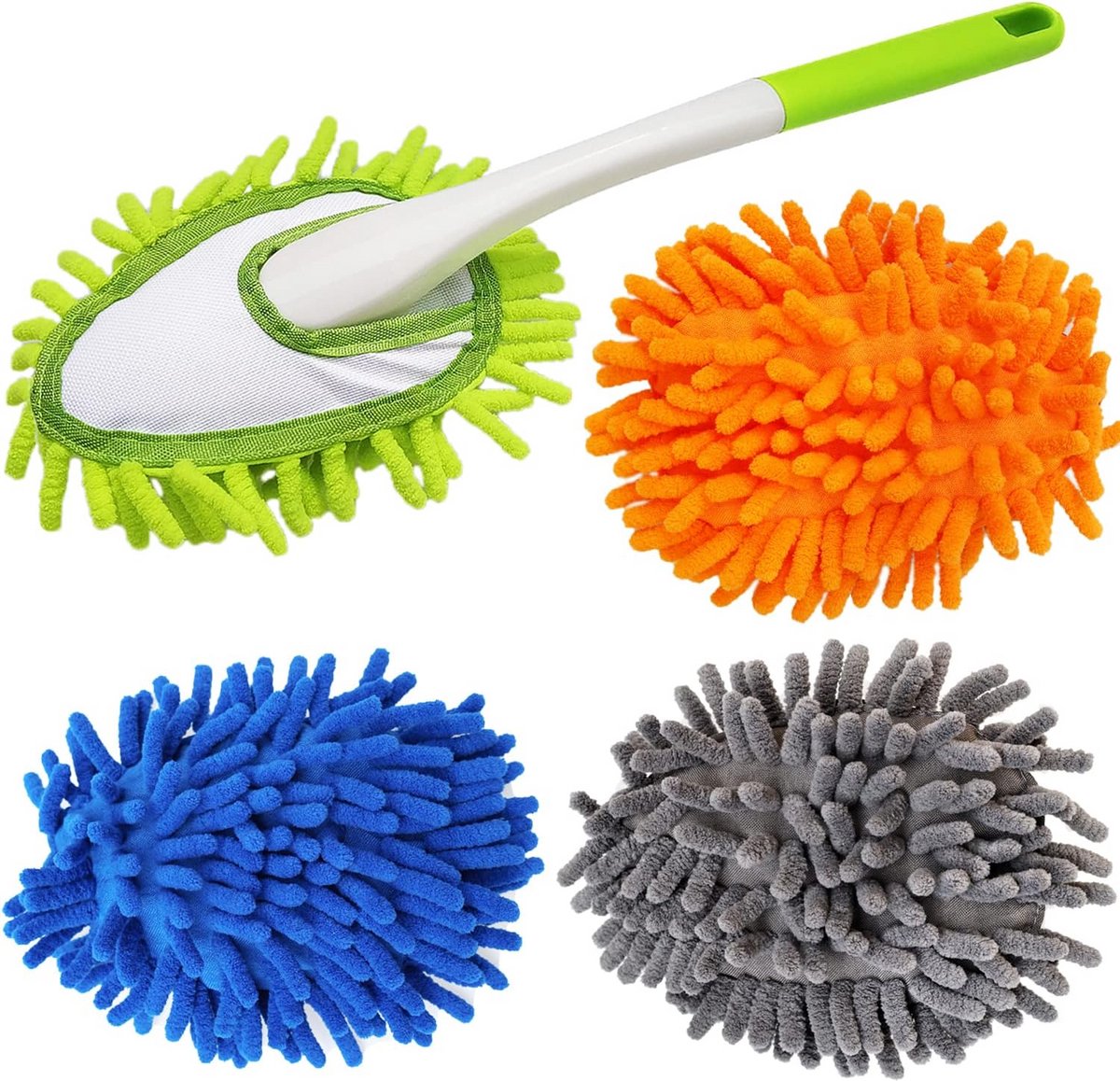 Multifunctionele Chenille Duster Set van 4 - Ideaal voor Thuis en Kantoor Schoonmaken