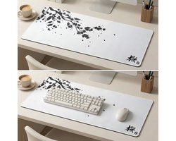 Grote Muismat 80x30 | Gaming Muismat | Wit | XXL | Antislip | Desktop Mat | Computer Mat | Sakura Japans