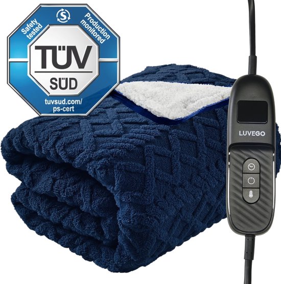 Luvego Elektrische Bovendeken XL 160W Blauw