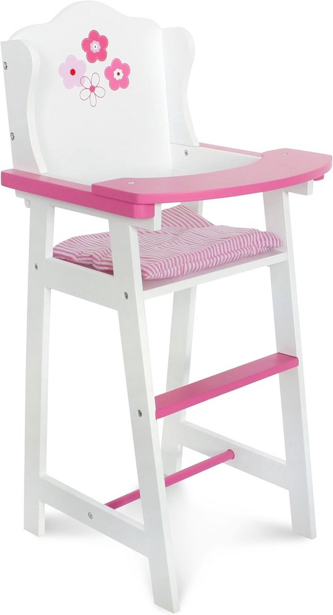 Poppenstoel - Kinderstoel - Poppen verzorgen - Inclusief zitkussen - 59 cm hoog - Fiori