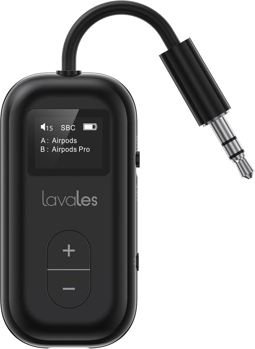 Bluetooth 5.3 Adapter voor 2 Airpods met 25 uur speeltijd en aptX Low Latency