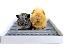 KZQ Klein konijnenkooitoilet - Een ruim trainingstoilet voor cavia's en kleine huisdieren, voorzien van een rooster en een lage ingang voor eenvoudige reiniging en geurbeheersing - helpt de kooi schoon te houden en vermindert rommel.