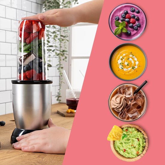 DnA® Blender To Go - Blender - Mini Blender - Zilver/Zwart - ‎23cm x 18cm x 18cm van Merkloos — afbeelding 5