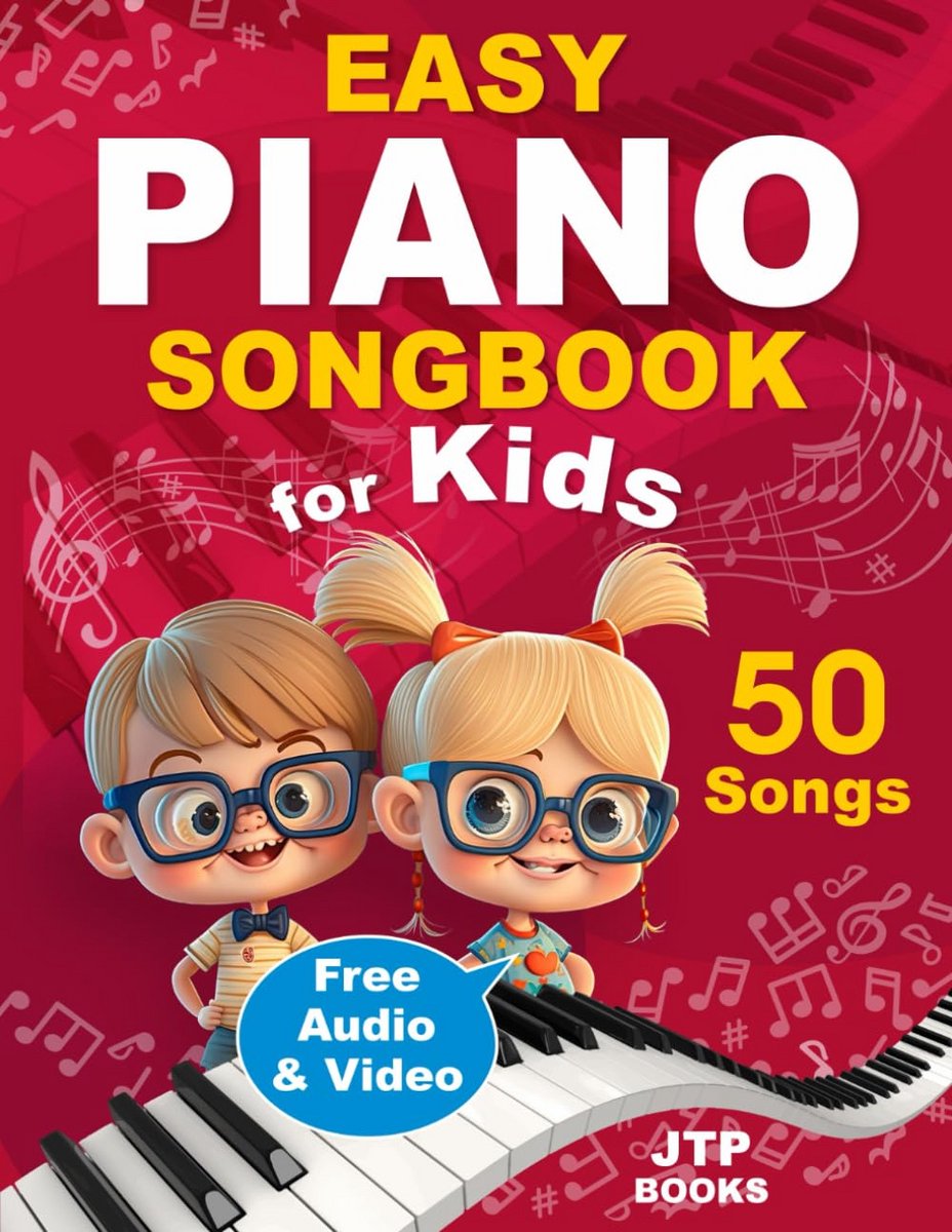 Piano Songbook voor Kinderen: Beginners Pianomuziek met 50 Liedjes en Gratis Audio & Video