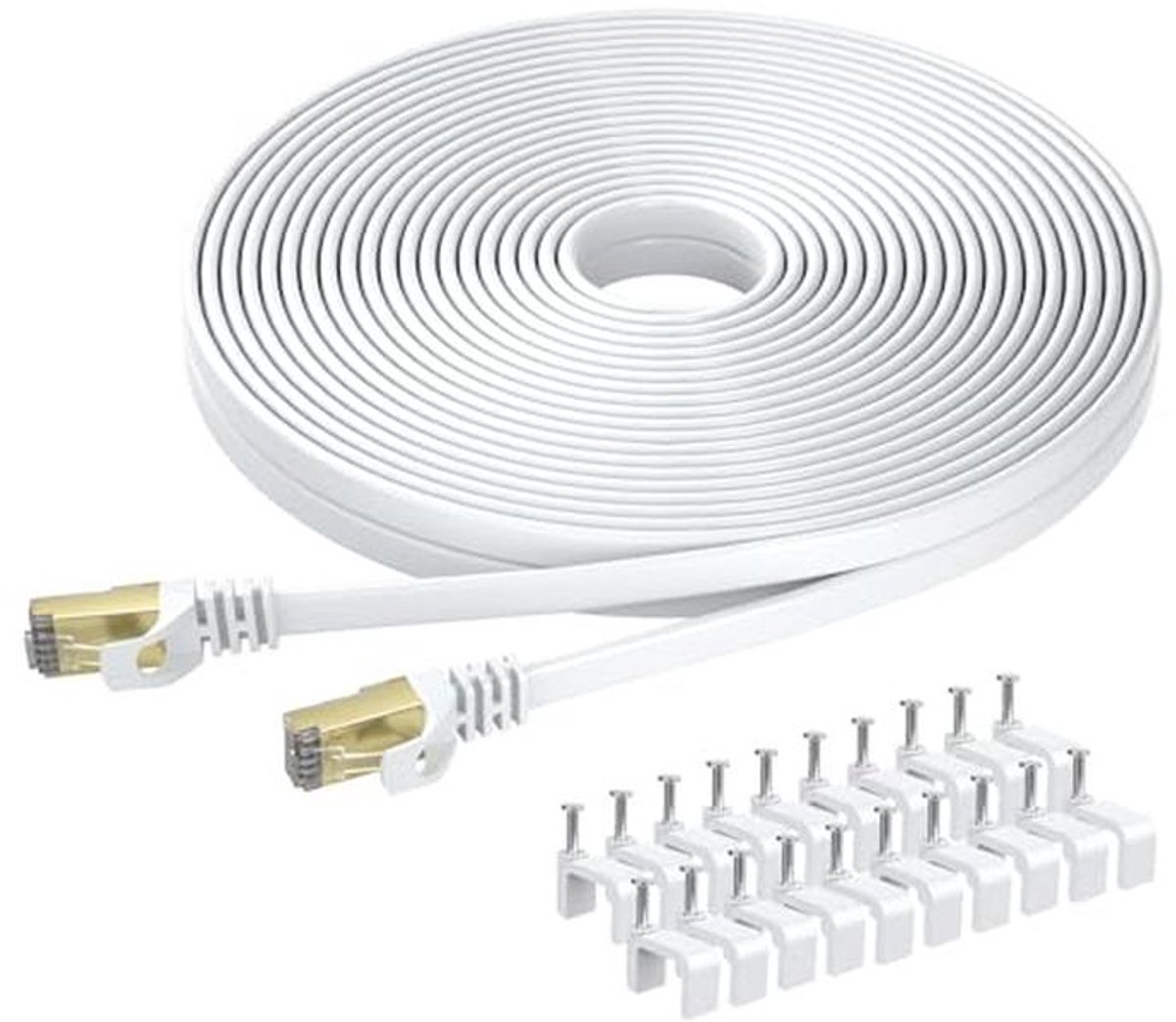 Cat 8 Ethernet Kabel 20m - Hoogwaardige Flat Gigabit RJ45 Netwerk Kabel