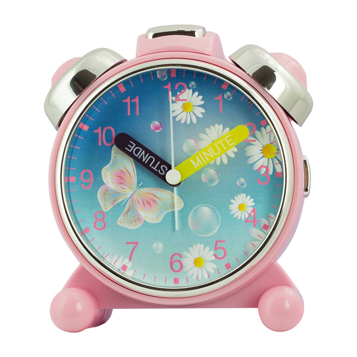 Kinderwekker kwarts met bel, blauw