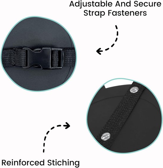 Autostoel spiegel - baby-observatiespiegel in de auto - reflector van de auto - autostoel accessoire - vorm van berenoren - met verstelbare bevestigingsriem - voor achterwaarts gerichte autostoeltjes (17*17,5 cm - zwart) van Psevdi — afbeelding 5