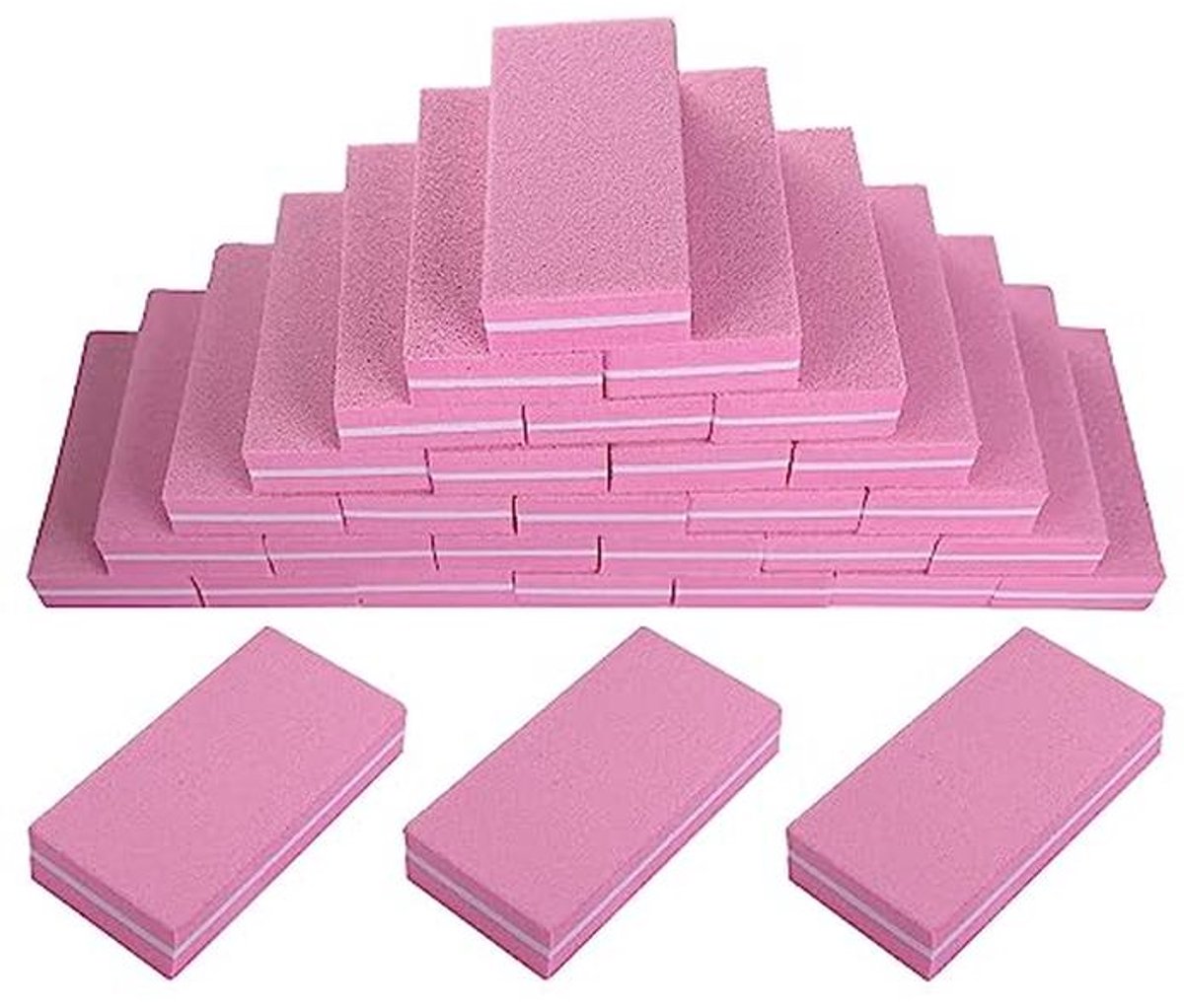 Kleine Nagelbufferblokjes 100/180 Grit - Set van 30 Vierkante Nagelvijlen