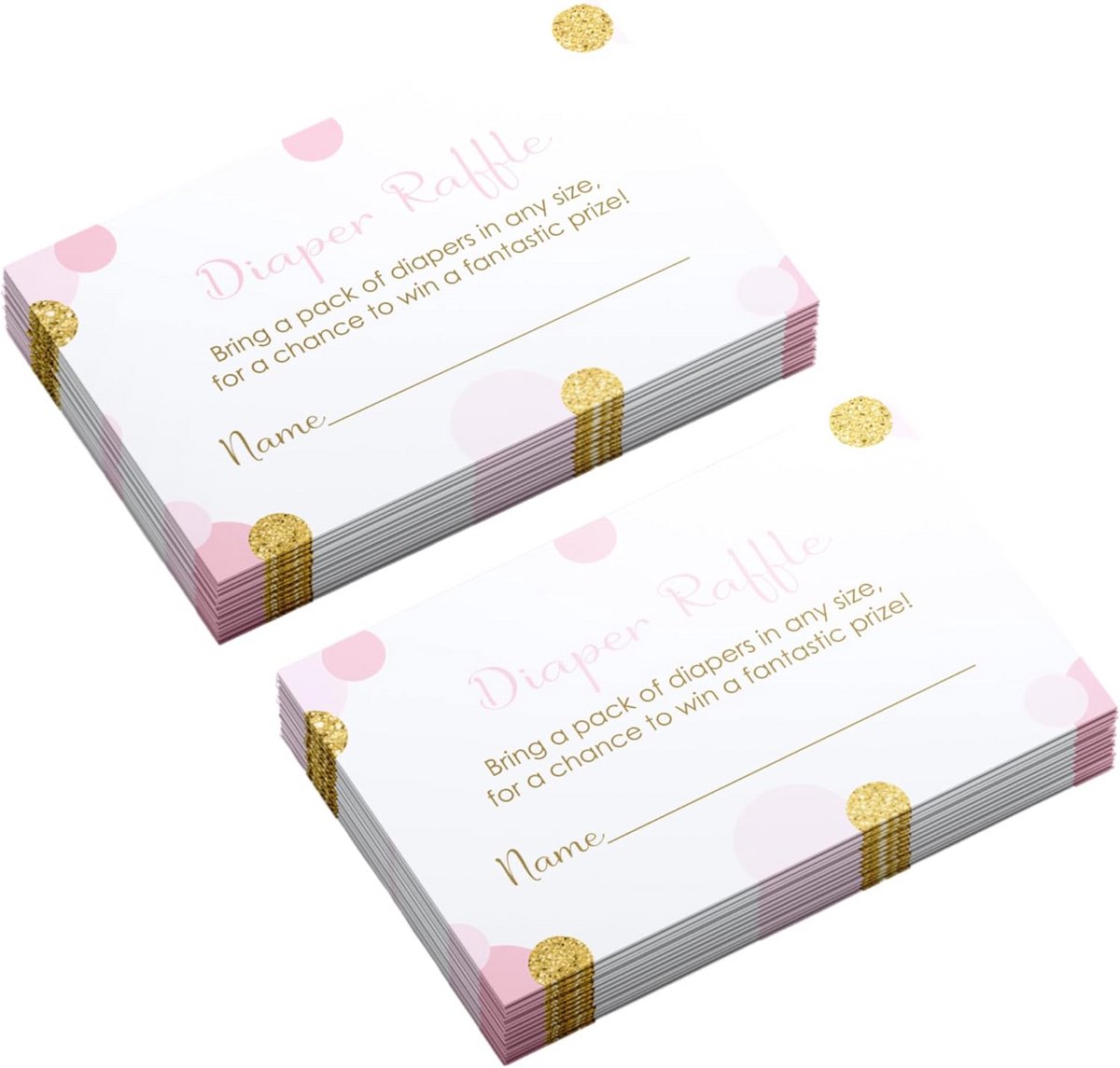 Roze en gouden baby shower luierlotto spel set van 25