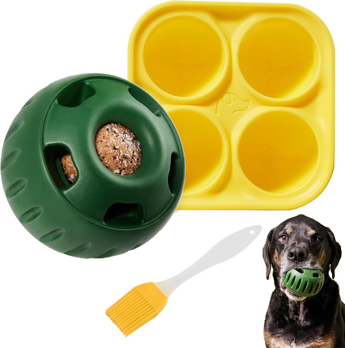Interactieve Kauwbal en Voerbal voor Honden - Natuurlijk Rubber Honden Speelgoed voor Training en Tandverzorging