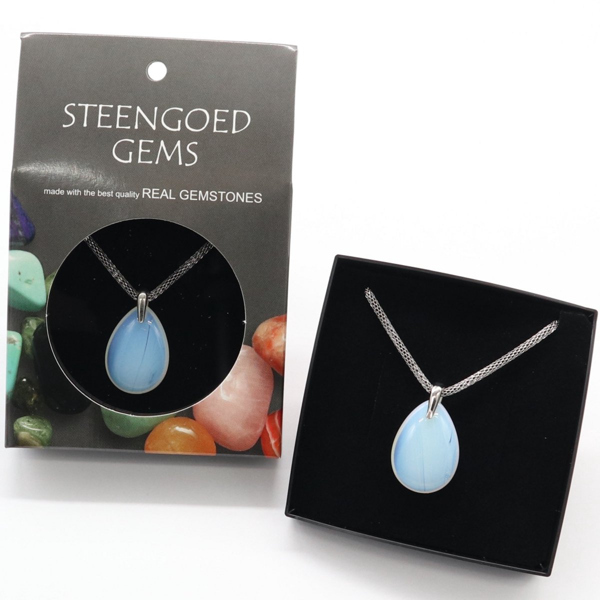 Gemstone ketting Opaal glas (Opaliet)