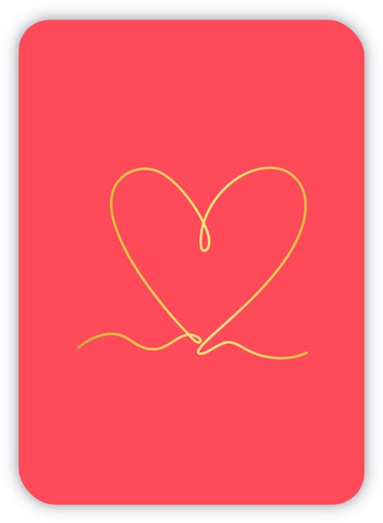 Valentijnskaart | Goudfolie | Hart | Liefde | Wenskaart | Valentijn | Valentijnsdag | Valentijnscadeau | Ansichtkaart | A6 | 14 Februari | Kaartje