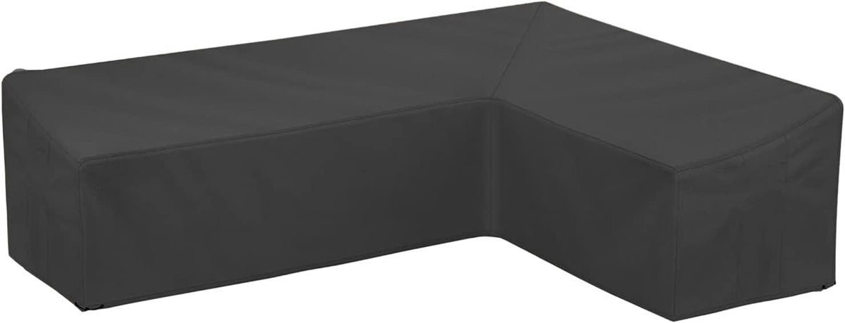 Famanu Tuinmeubelen afdekking L-vorm - beschermhoes voor tuinmeubelen - afdekzeil voor outdoor hoekbank - Waterdicht - Winddicht - Anti-UV,(215x215x87cm) Zwart