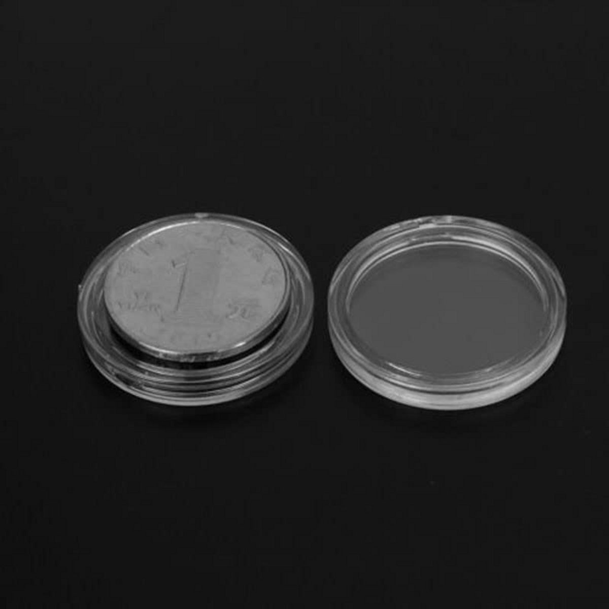 100 Stuks Transparante Muntcapsules 38 mm - Rond Kunststof Muntenhouder