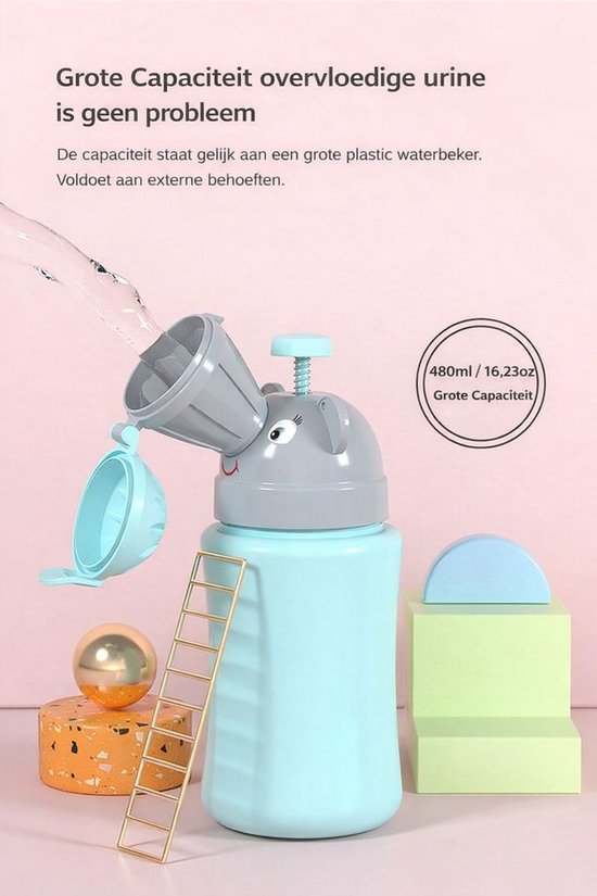 Draagbaar Potje Plasbeker voor Meisjes Jongens, Auto Reis Urinaal Noodtoilet voor Kamperen, Kids Potje Plas Training Plasfles voor Peuters, Baby, Kinderen Plas Training Beker (Roze voor meisje