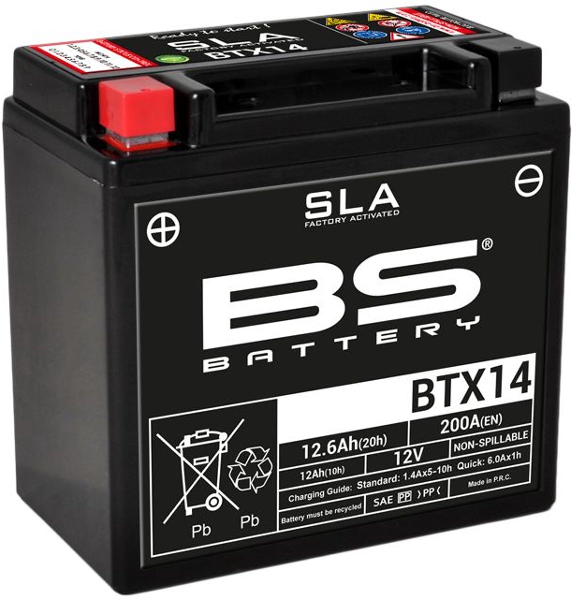 Batterij SLA YTX14-BS /BTX14 firm Type Acid Onderhoudsvrij/ gebruiksklaar