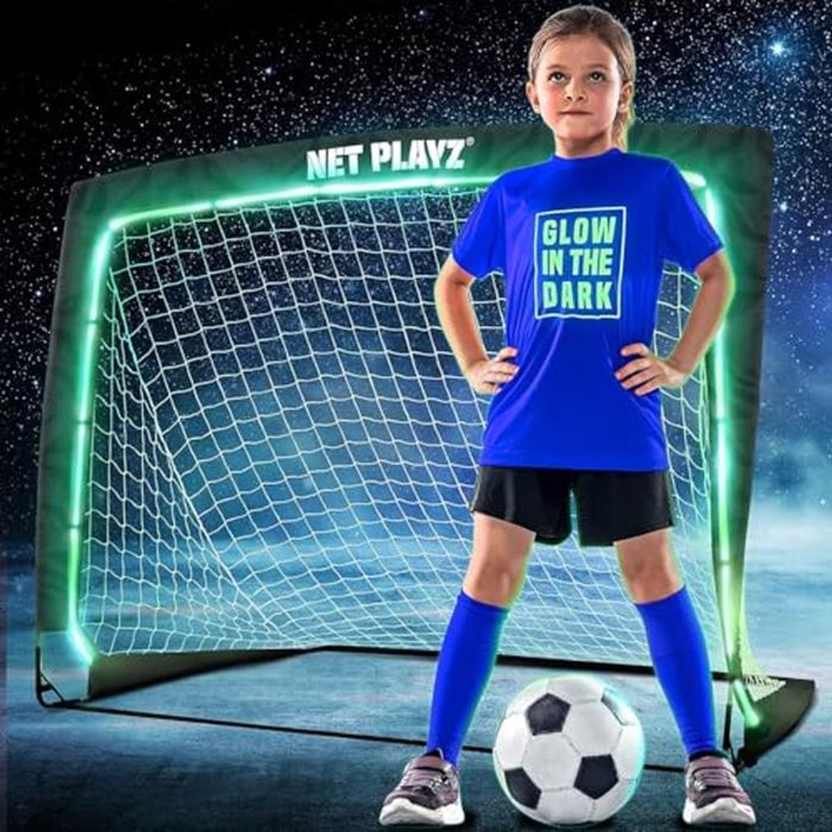 Verlicht Voetbaldoel - Opvouwbare Glow in the Dark Pop-Up Goals voor Kinderen en Jongeren