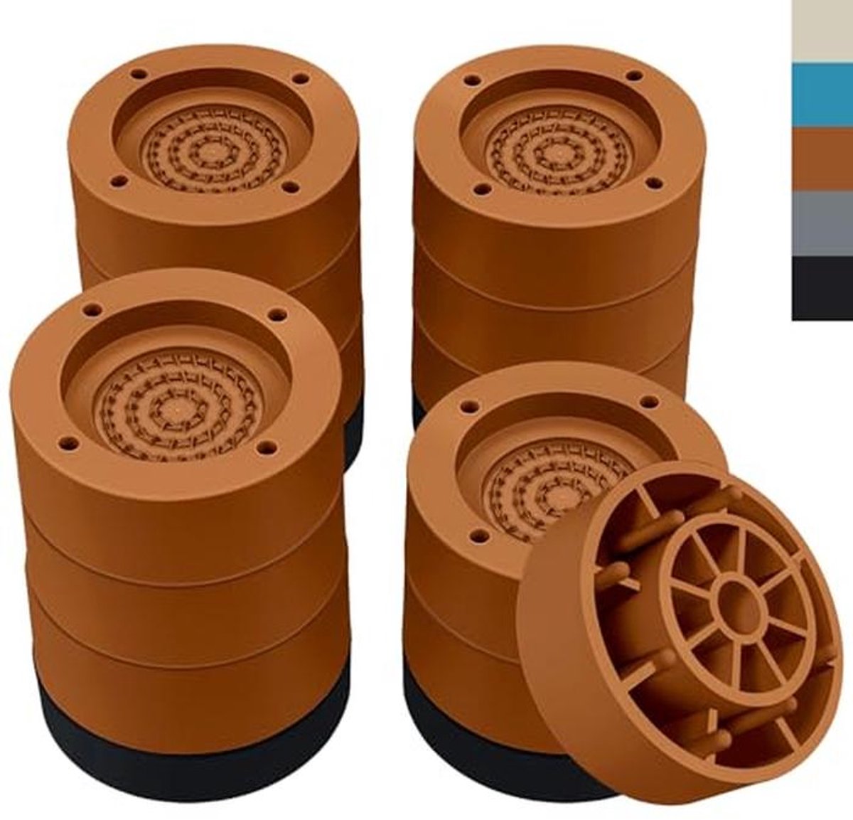 Rondes Meubelverhogers 7.5 cm - Zware Verstelbare Hoogte voor Bed, Stoelen en Tafels (Set van 4)