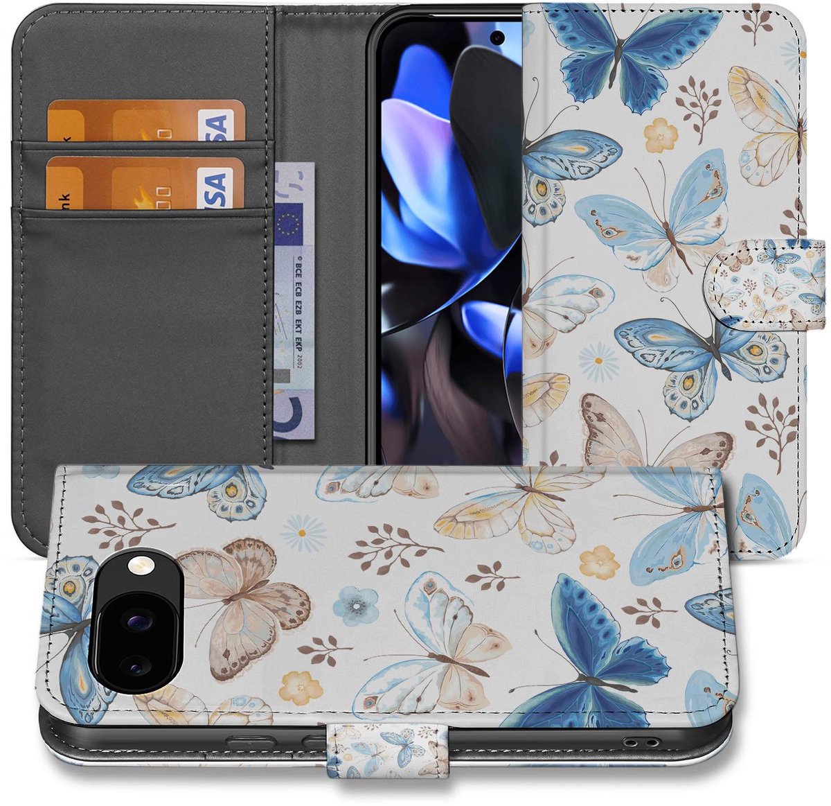 Vlinder Book Case En Portemonnee Hoesje Google Pixel 9a