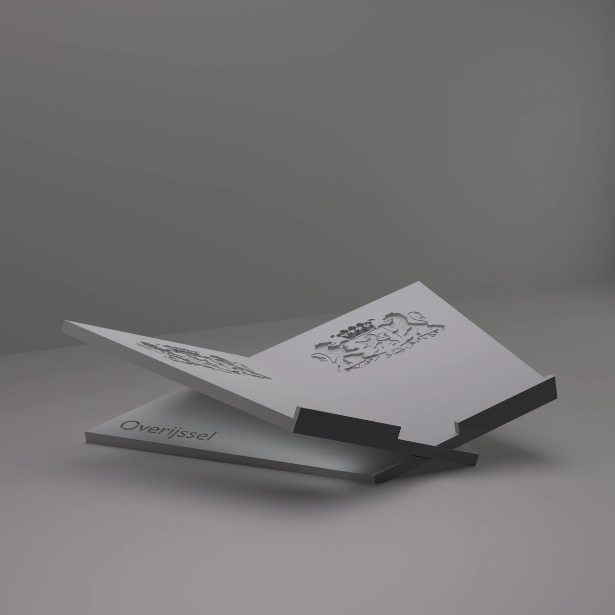 3d-gezellig Boekenstandaard Overijssel - Boekensteun - Boekenhouder - Book Holder - 37*25*10 cm - Grijs - 100% gerecycled PLA (bioplastic)