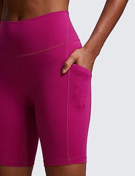 Vrouwen Sportieve Yoga Shorts 5''/8'' Hoogtraject met Controle en Zakken — afbeelding 3