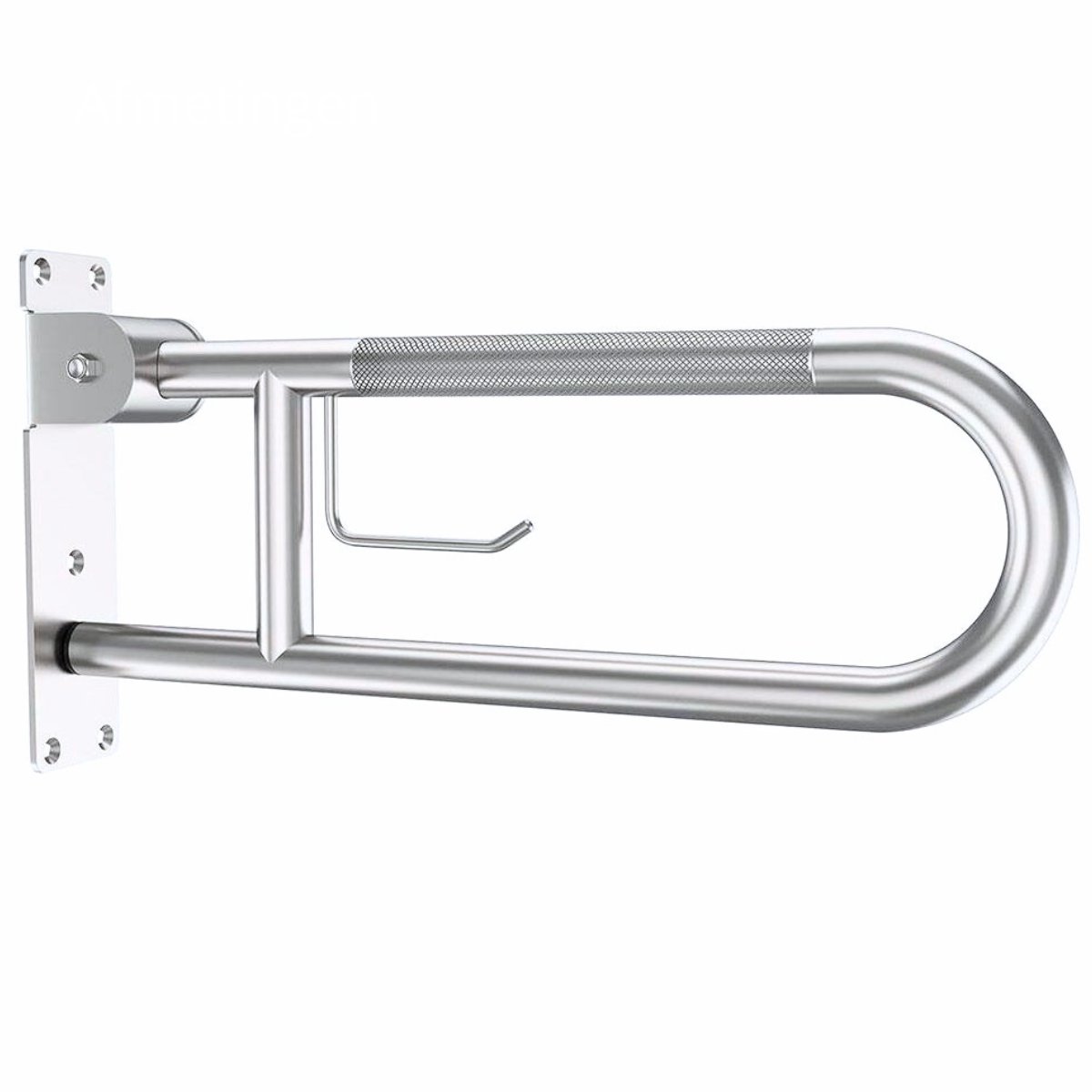 VOKA Opklapbare Toiletbeugel - RVS- Inclusief Toiletrolhouder - Wandsteun - 60 cm - Anti-slip - wandbeugel Inklapbare toilet beugel - Wandsteun - Opklapbare toilet Beugel - Incl. bevestiging set - Wandsteun - Max. 150kg.