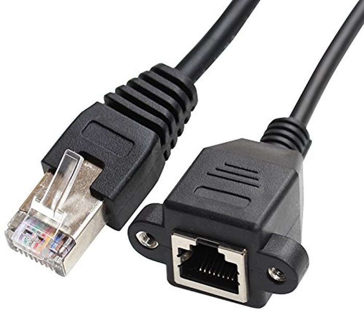 30 cm 8P8C FTP STP UTP Cat 5e LAN Ethernet Verlengkabel met Panel Mount Gaten
