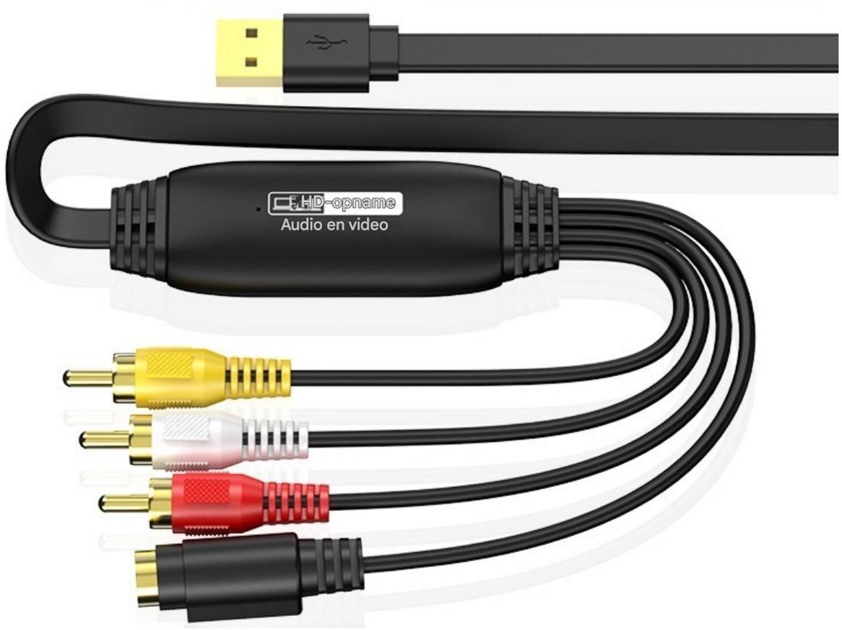 VHS-speler - VHS-digitalisering - VHS naar digitaal converter - 1080p video-opnameapparaat - Converteert VHS, videorecorder en dvd naar digitaal - Video-opnamekaart met SCART/AV-adapter - Geschikt voor Windows en Mac OS