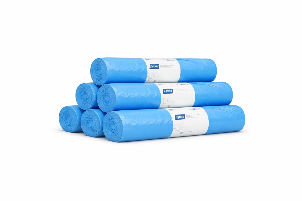 Hynex Vuilniszak 120 Liter - 150 stuks - Afvalzakken - Gerecycled HDPE - 70 x 110 cm - Set van 6 x 25 stuks - Blauw