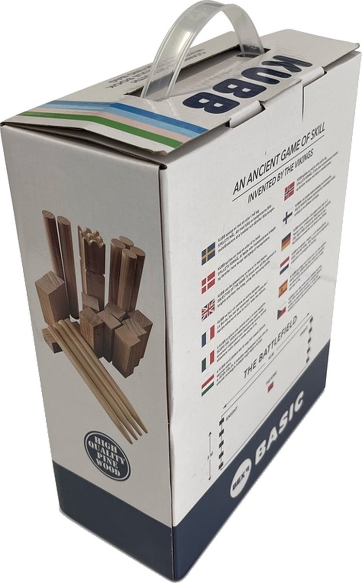 Bex Kubb Basic – Zweeds Vikingschaak – Toegankelijk Buitenspel – FSC Grenenhout – Koning Met Houtkleurige Kroon – Vanaf 8 Jaar – Inclusief Opbergnet Met Trekkoord — afbeelding 15