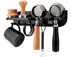 Wandgemonteerde Espresso Organizer - Portafilter Houder voor 54mm, Tamper en Distributor - Ruimtebesparende Koffie Station voor Home Bar