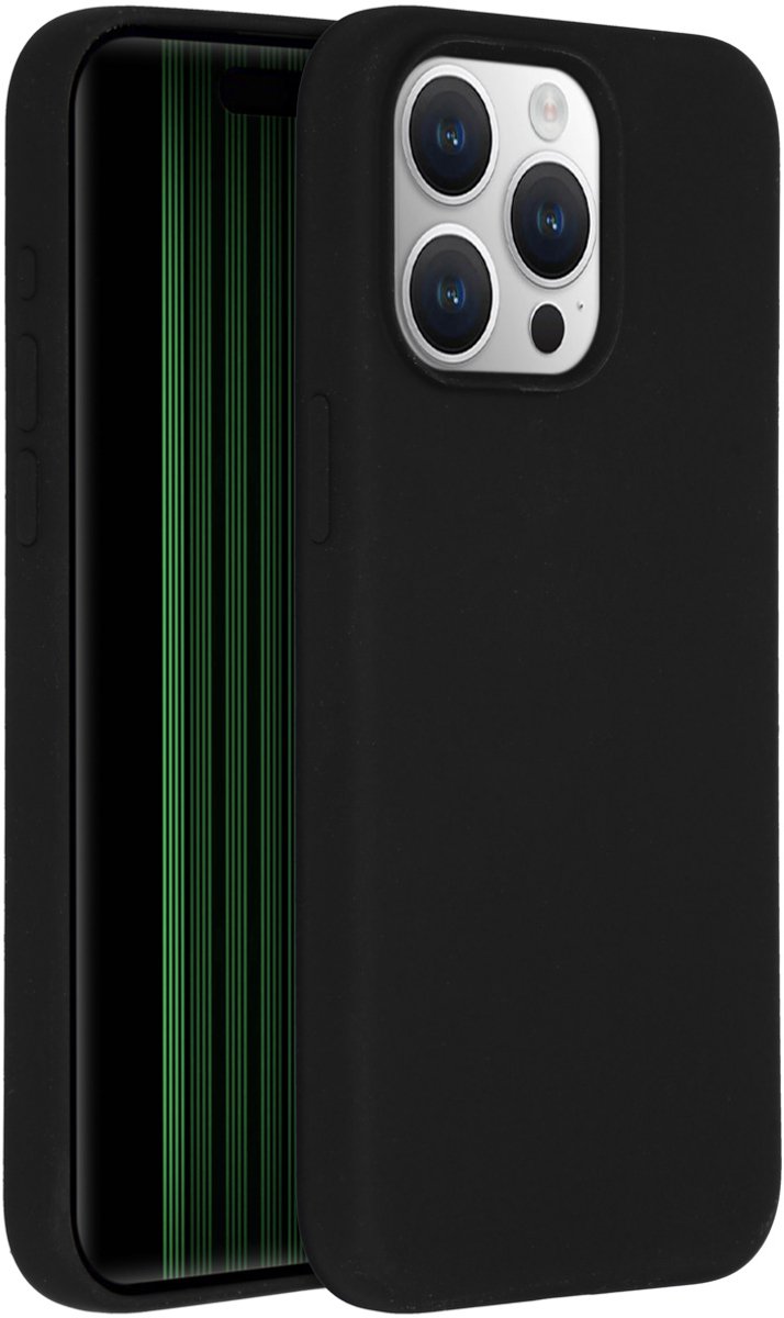 iPhone 15 Pro Max Hoesje Siliconen - Accezz Liquid Silicone Backcover - Zwart