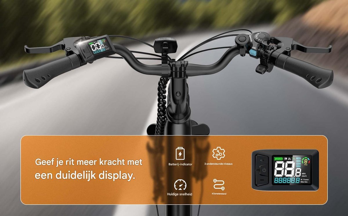 Elektrische fiets - Actieradius 80km - Verwijderbare batterij 48V10.4Ah - Motor 250W - Shimano 7 versnellingen - 26 Inch City Commuter EBike - Zwart thumbnail 4