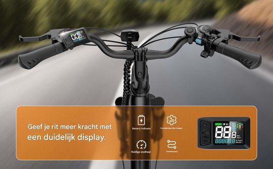 Elektrische fiets - Actieradius 80km - Verwijderbare batterij 36V13Ah - Motor 250W - Shimano 7 versnellingen - 26 Inch City Commuter EBike - Zwart van Merkloos — afbeelding 5
