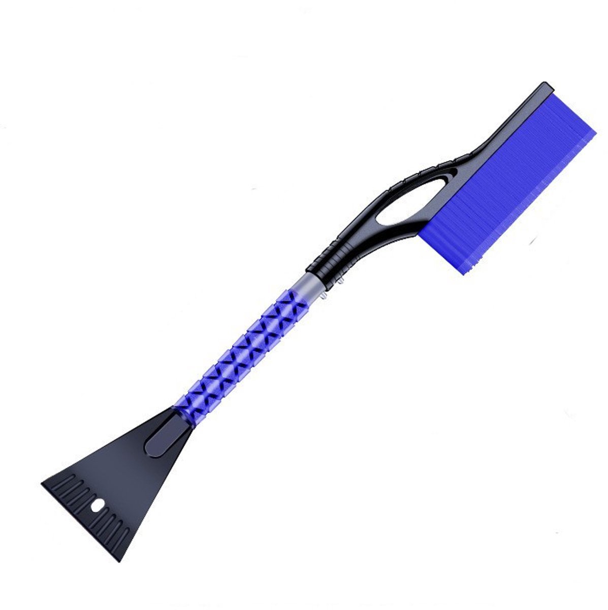 MDUG Afneembare sneeuwschep voor de auto - Blauw - 67 cm - Sneeuwverwijderaar voor de voorruit - Sneeuwschraper - Met borstel - Sneeuwruimgereedschap voor de winter - Sneeuwschep voor de auto