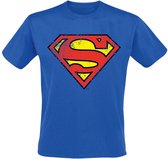 Superman Crest Heren T-shirt - blauw - M