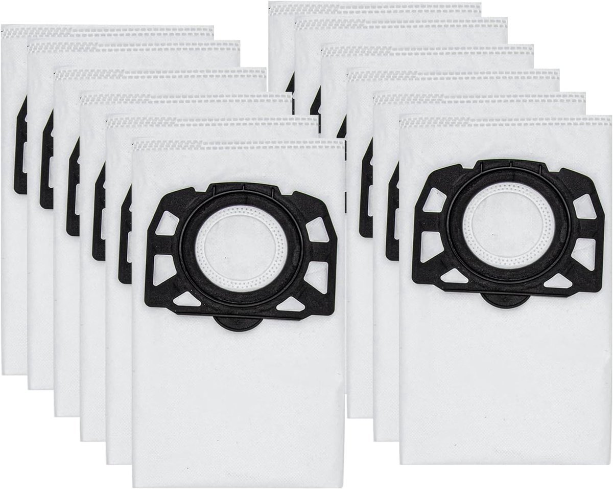 Set van 12 Zakken van KFI 487 Filter Zuigzakken accessoire geschikt voor Karcher WD4-WD5WD-MV4-MV5-MV6-WD4-000 -2.863-006.0 - Overige stofzuiger accessoires