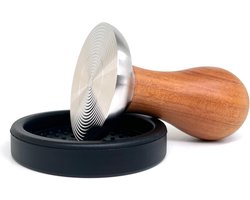 58mm Espresso Stamp met Rimpelbasis en Houten Handvat voor Koffiebarista's
