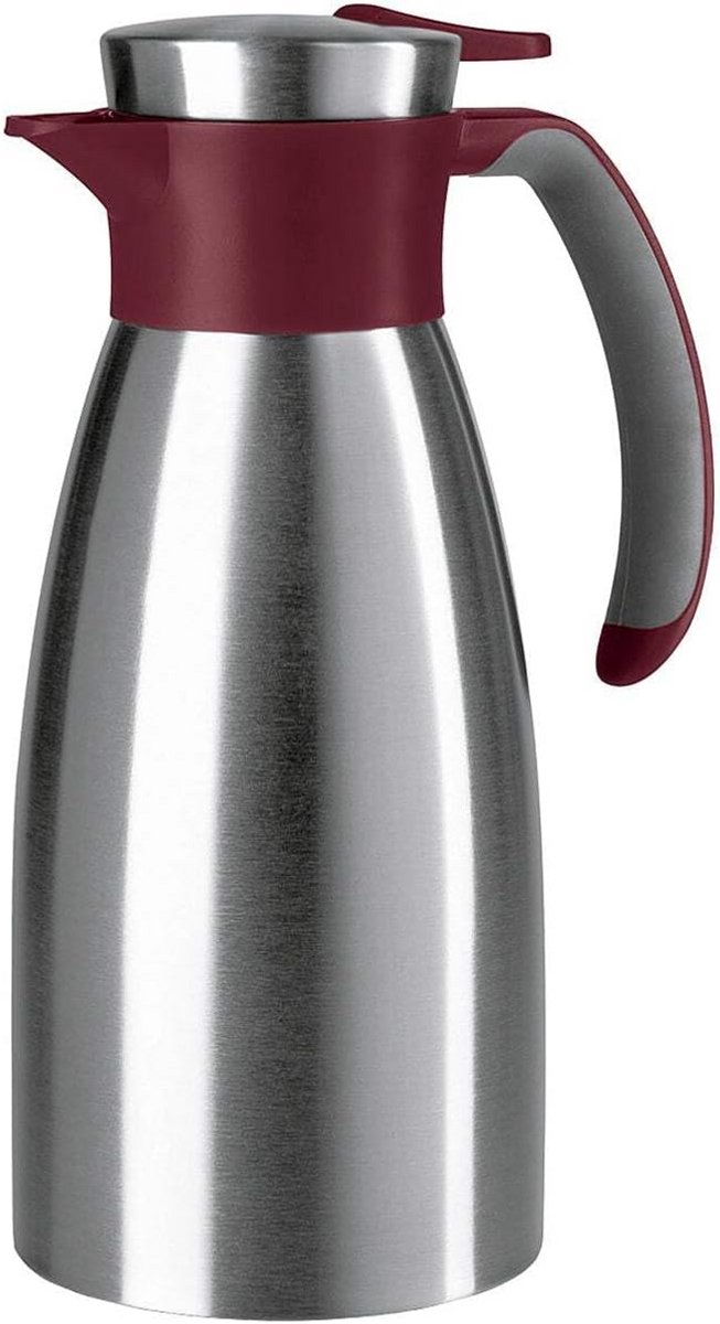 Thermoskan RVS 1 Liter Wijnrood - 12 Uur Warm & 24 Uur Koud - Lekvrij