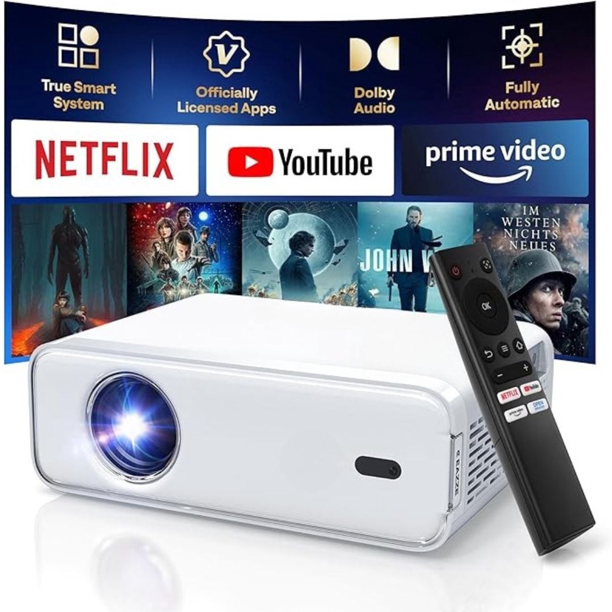 Quvo® Mini beamers - Projector - Mini beamer - Wit - 22cm x 17cm x 8cm