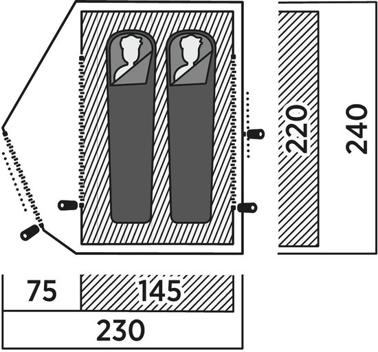 Easy Camp Rondane 2 Tent 2 Persoons Lichtgewicht Koepeltent Aluminium stokken Groen van Merkloos — afbeelding 2