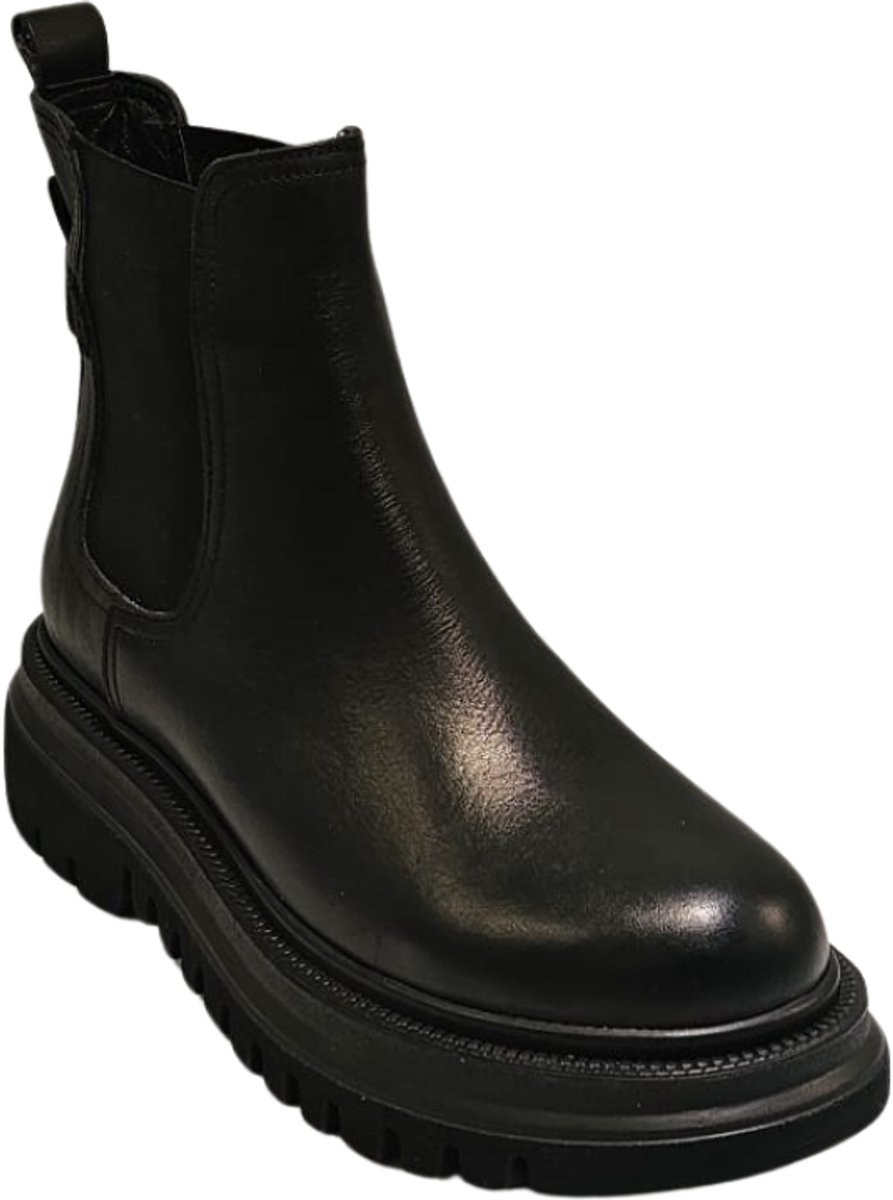 Berussa-Dames Laarzen-Handgemaakte Leren Chelsea Boots voor Dames – Chunky Enkellaarsjes met Grove Zool – Premium Leder met Suède Voering – Verkrijgbaar in Zwart & Beige 36-40