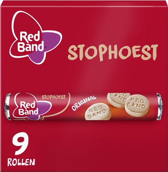 Red Band Stophoest - keel snoep - verzachtende smaak - 9 rolllen a 40g
