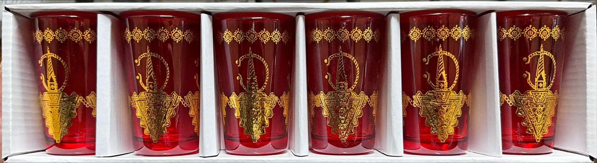 Marokkaanse Theeglazen -rood - 120ml