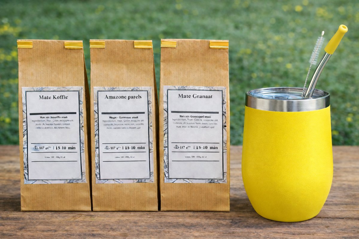 Maté Classic starterspakket, compleet met populaire Yerba Kalebas, Bombilla en drie smaken heerlijke Maté