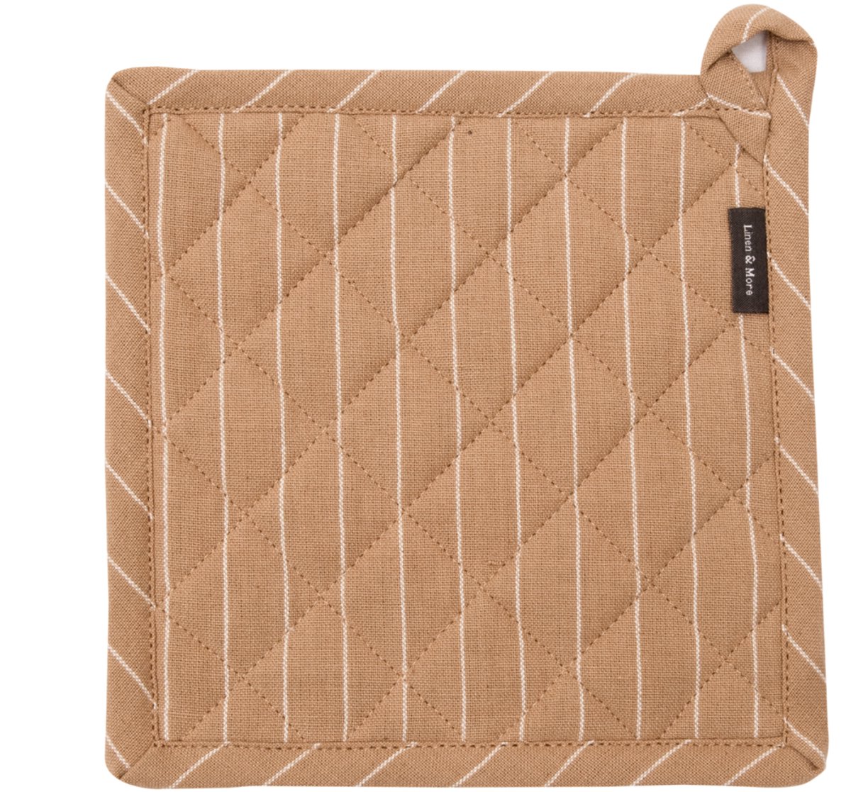 Linen & More - Pannenlap 'Pinstripe' (20cm x 20cm, Geel)
