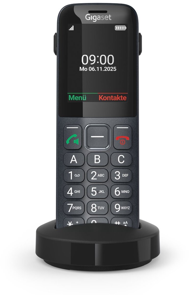 Gigaset Comfort 600R Sim - Black - met burolader - Senioren vaste telefoon met SIMkaart (4G / LTE)