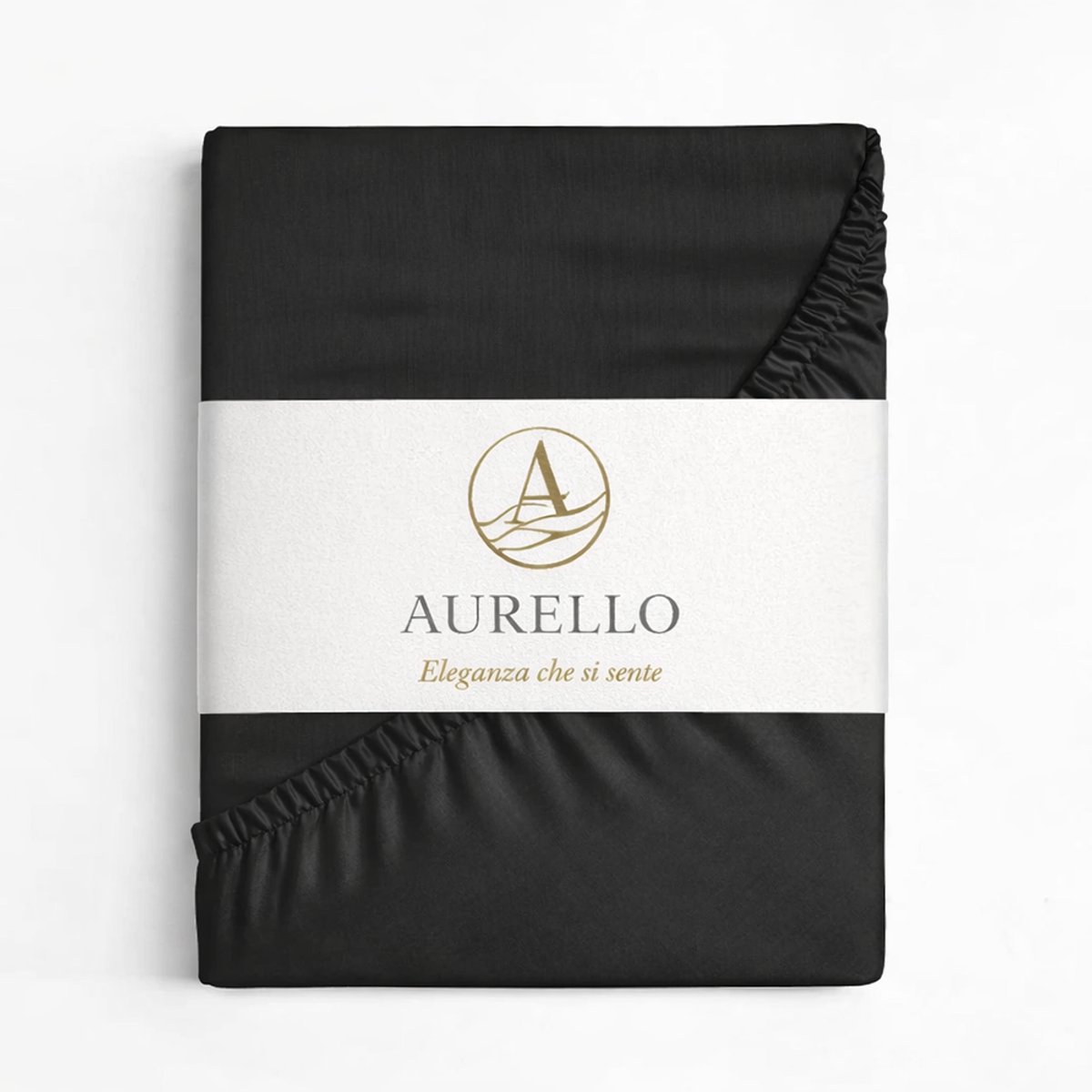 Aurello hoeslaken katoen 180x200 cm Zwart - 100% Katoen - Lits-jumeaux