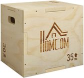 Houten Crossfit Plyobox - Plyo box - in Hoogte Verstelbaar - Jump Box - Plyo Boxen - Met anti slip - Fitness Box - Fitness Kist - Crossfit Box - Krachttraining - Fitness - Home gym - 40,5/35,5/30,5 cm - Naturel Hout